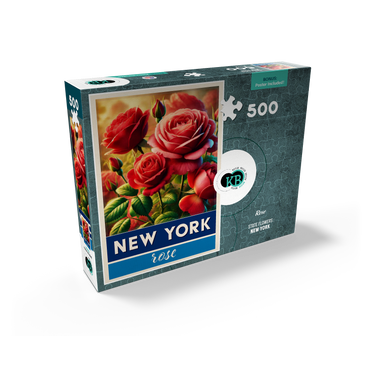 State Flowers Series: New York, Rose 500 Jigsaw Puzzle box view2