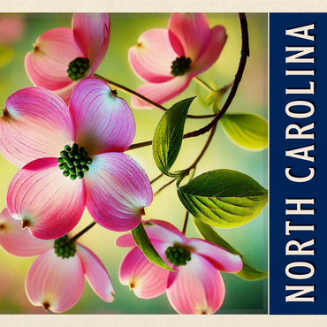 State Flowers Series: North Carolina, Dogwood, Pink 1000 Jigsaw Puzzle 3D Modell