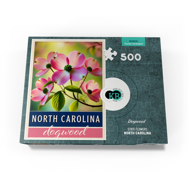State Flowers Series: North Carolina, Dogwood, Pink 500 Jigsaw Puzzle box view3