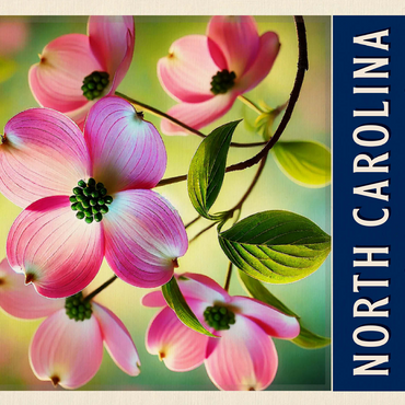 State Flowers Series: North Carolina, Dogwood, Pink 500 Jigsaw Puzzle 3D Modell