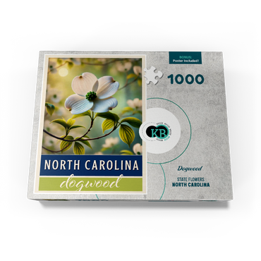 State Flowers Series: North Carolina, Dogwood, White 1000 Jigsaw Puzzle box view3