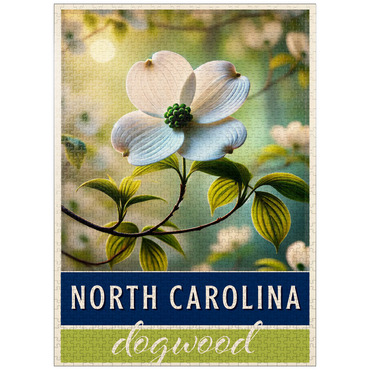 puzzleplate State Flowers Series: North Carolina, Dogwood, White 1000 Jigsaw Puzzle