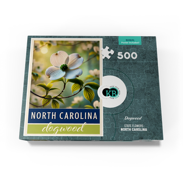 State Flowers Series: North Carolina, Dogwood, White 500 Jigsaw Puzzle box view3