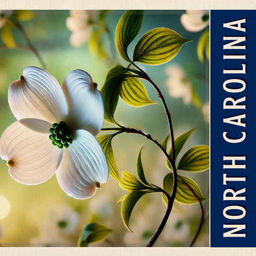 State Flowers Series: North Carolina, Dogwood, White 500 Jigsaw Puzzle 3D Modell