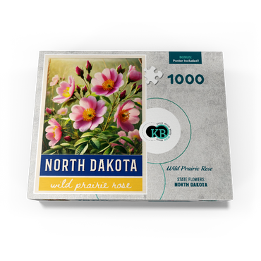 State Flowers Series: North Dakota, Wild Prairie Rose 1000 Jigsaw Puzzle box view3