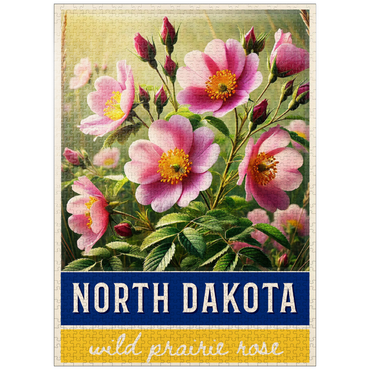 puzzleplate State Flowers Series: North Dakota, Wild Prairie Rose 1000 Jigsaw Puzzle
