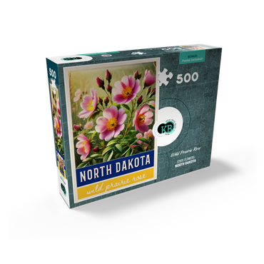 State Flowers Series: North Dakota, Wild Prairie Rose 500 Jigsaw Puzzle box view2