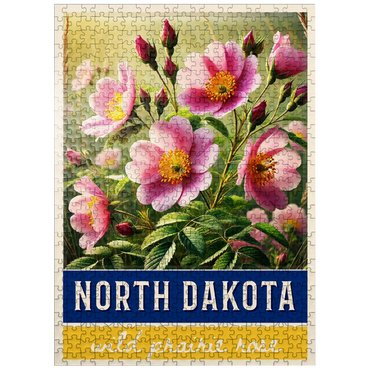 puzzleplate State Flowers Series: North Dakota, Wild Prairie Rose 500 Jigsaw Puzzle