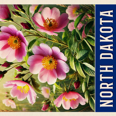 State Flowers Series: North Dakota, Wild Prairie Rose 500 Jigsaw Puzzle 3D Modell