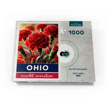 State Flowers Series: Ohio, Scarlet Carnation 1000 Jigsaw Puzzle box view3