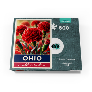 State Flowers Series: Ohio, Scarlet Carnation 500 Jigsaw Puzzle box view3