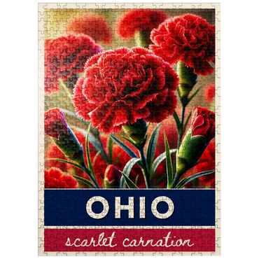 puzzleplate State Flowers Series: Ohio, Scarlet Carnation 500 Jigsaw Puzzle