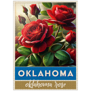 puzzleplate State Flowers Series: Oklahoma, Oklahoma Rose 1000 Jigsaw Puzzle