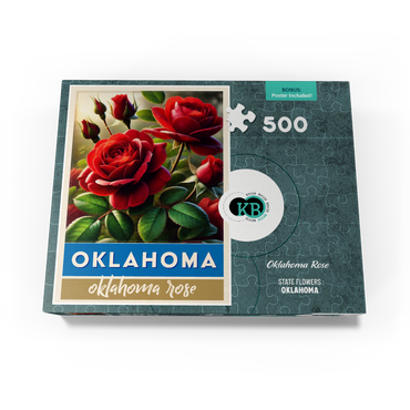 State Flowers Series: Oklahoma, Oklahoma Rose 500 Jigsaw Puzzle box view3
