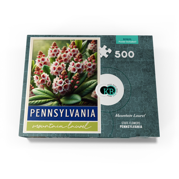 State Flowers Series: Pennsylvania, Mountain Laurel 500 Jigsaw Puzzle box view3