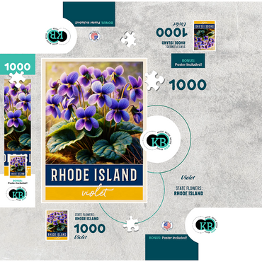 State Flowers Series: Rhode Island, Violet 1000 Jigsaw Puzzle box 3D Modell