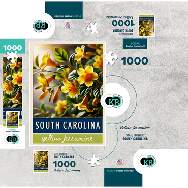 State Flowers Series: South Carolina, Yellow Jessamine 1000 Jigsaw Puzzle box 3D Modell
