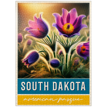 puzzleplate State Flowers Series: South Dakota, American Pasque 1000 Jigsaw Puzzle