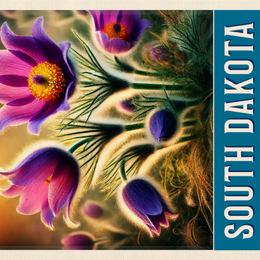 State Flowers Series: South Dakota, American Pasque 1000 Jigsaw Puzzle 3D Modell