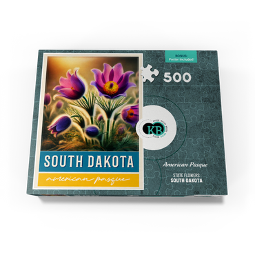 State Flowers Series: South Dakota, American Pasque 500 Jigsaw Puzzle box view3