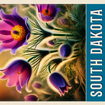 State Flowers Series: South Dakota, American Pasque 500 Jigsaw Puzzle 3D Modell