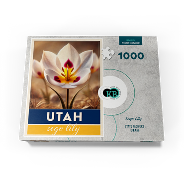 State Flowers Series: Utah, Sego Lily 1000 Jigsaw Puzzle box view3