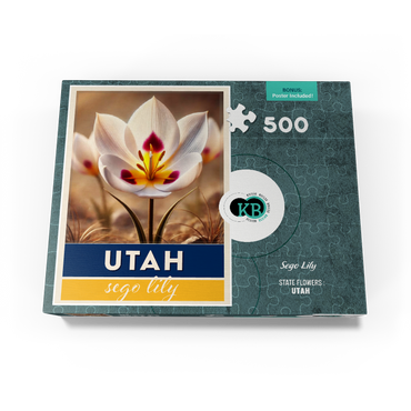 State Flowers Series: Utah, Sego Lily 500 Jigsaw Puzzle box view3
