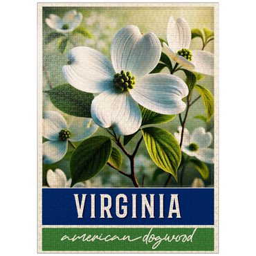 puzzleplate State Flowers Series: Virginia, American Dogwood 1000 Jigsaw Puzzle