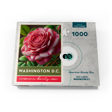 State Flowers Series: Washington D.C, American Beauty Rose 1000 Jigsaw Puzzle box view3