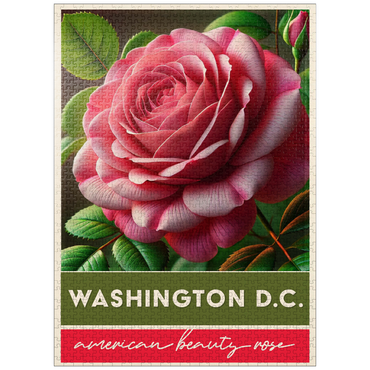 puzzleplate State Flowers Series: Washington D.C, American Beauty Rose 1000 Jigsaw Puzzle