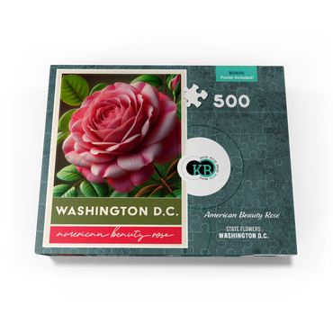 State Flowers Series: Washington D.C, American Beauty Rose 500 Jigsaw Puzzle box view3