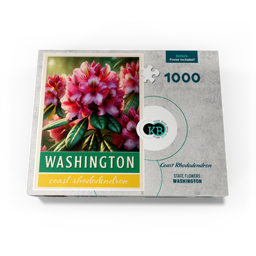 State Flowers Series: Washington, Coast Rhododendron 1000 Jigsaw Puzzle box view3