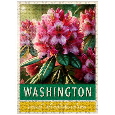 puzzleplate State Flowers Series: Washington, Coast Rhododendron 500 Jigsaw Puzzle