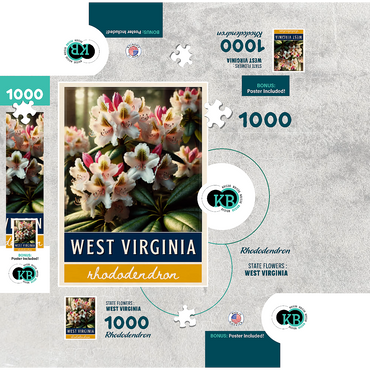 State Flowers Series: West Virginia, Rhododendron 1000 Jigsaw Puzzle box 3D Modell
