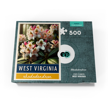 State Flowers Series: West Virginia, Rhododendron 500 Jigsaw Puzzle box view3