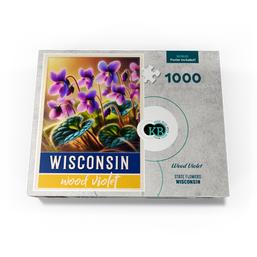 State Flowers Series: Wisconsin, Wood Violet 1000 Jigsaw Puzzle box view3