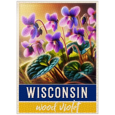 puzzleplate State Flowers Series: Wisconsin, Wood Violet 1000 Jigsaw Puzzle