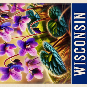 State Flowers Series: Wisconsin, Wood Violet 1000 Jigsaw Puzzle 3D Modell
