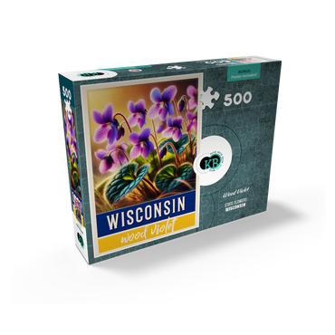 State Flowers Series: Wisconsin, Wood Violet 500 Jigsaw Puzzle box view2