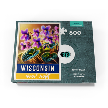 State Flowers Series: Wisconsin, Wood Violet 500 Jigsaw Puzzle box view3