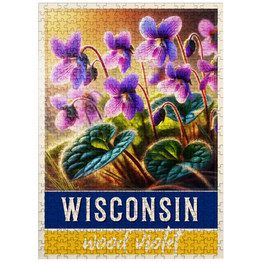 puzzleplate State Flowers Series: Wisconsin, Wood Violet 500 Jigsaw Puzzle