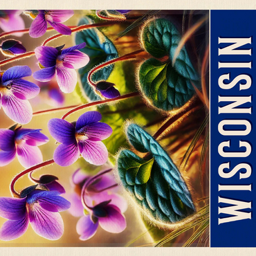 State Flowers Series: Wisconsin, Wood Violet 500 Jigsaw Puzzle 3D Modell