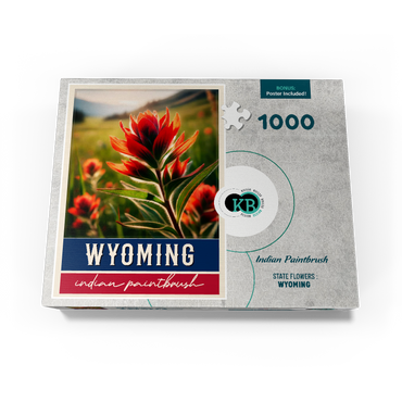 State Flowers Series: Wyoming, Indian Paintbrush 1000 Jigsaw Puzzle box view3