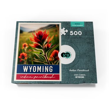 State Flowers Series: Wyoming, Indian Paintbrush 500 Jigsaw Puzzle box view3