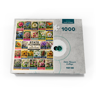 State Flowers Series: 50 State Flowers Collage, Part 1 of 2 1000 Jigsaw Puzzle box view3