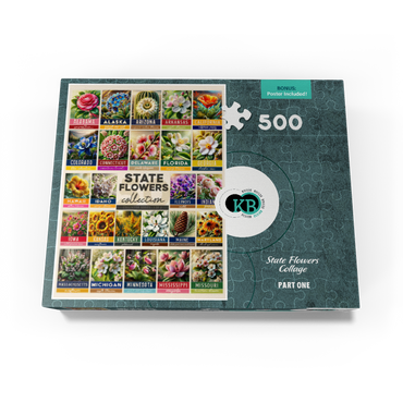 State Flowers Series: 50 State Flowers Collage, Part 1 of 2 500 Jigsaw Puzzle box view3