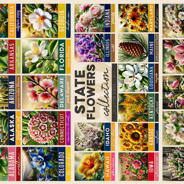 State Flowers Series: 50 State Flowers Collage, Part 1 of 2 500 Jigsaw Puzzle 3D Modell