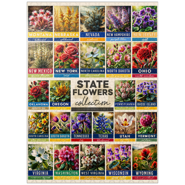 puzzleplate State Flowers Series: 50 State Flowers Collage, Part 2 of 2 1000 Jigsaw Puzzle