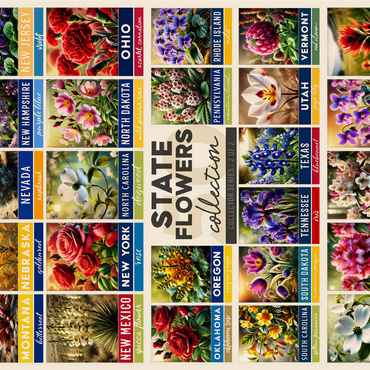 State Flowers Series: 50 State Flowers Collage, Part 2 of 2 1000 Jigsaw Puzzle 3D Modell