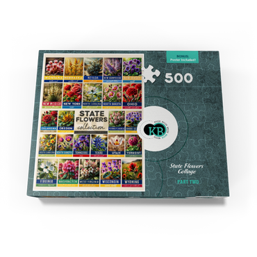 State Flowers Series: 50 State Flowers Collage, Part 2 of 2 500 Jigsaw Puzzle box view3